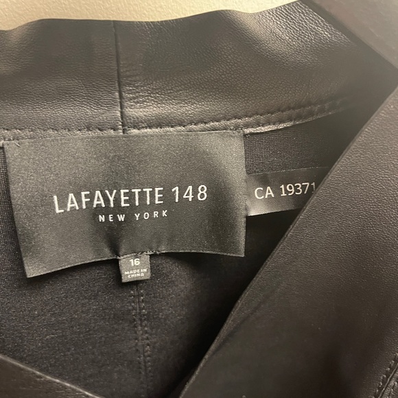 Lafayette New York 148 slanted front zip leather jacket. - Picture 2 of 8